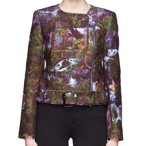 Carven Jacket Jungle Moto Tropical Havana Tree